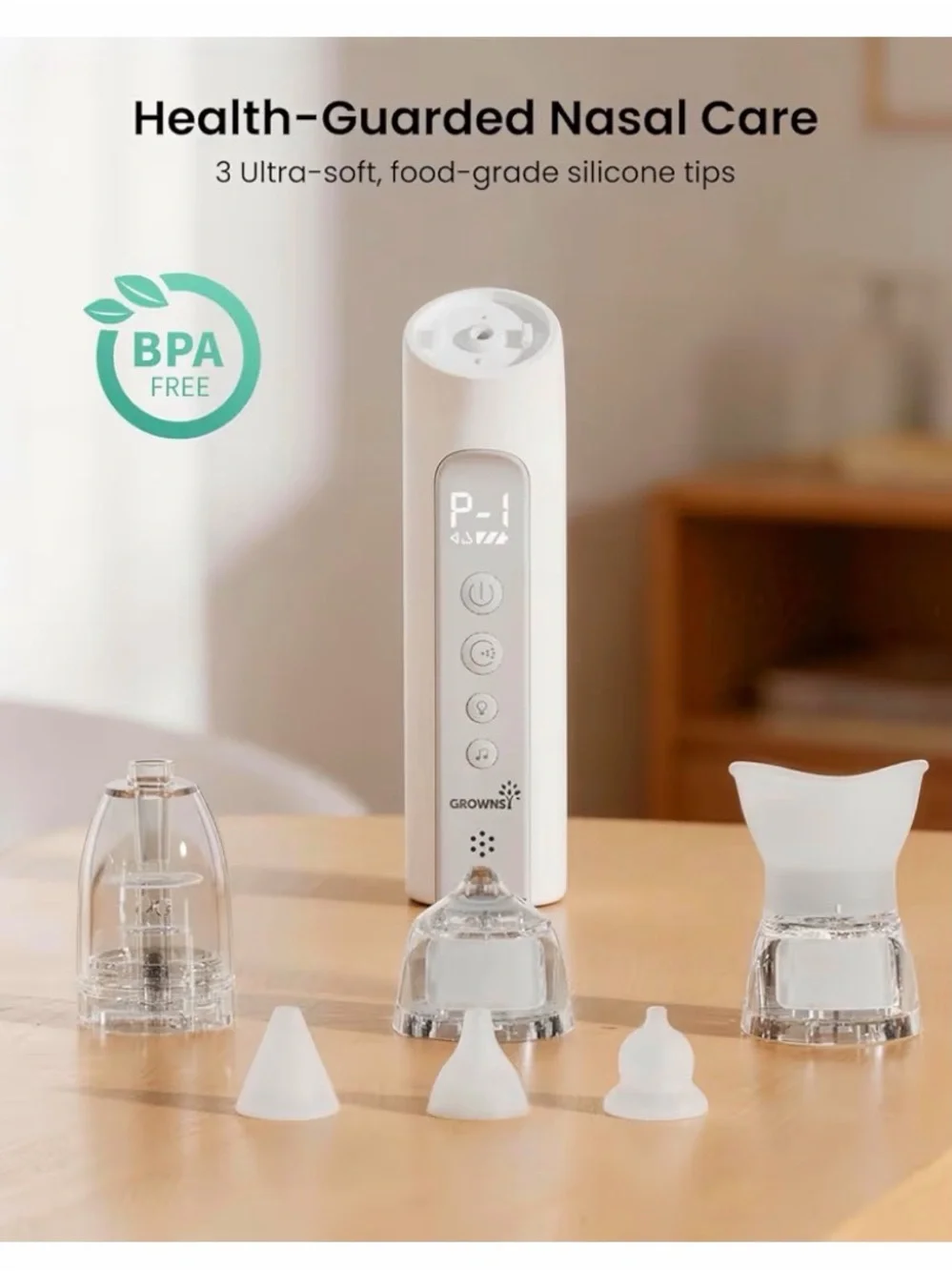 NWT - GROWNSY 3-in-1 Nasal Aspirator for Kids - White
